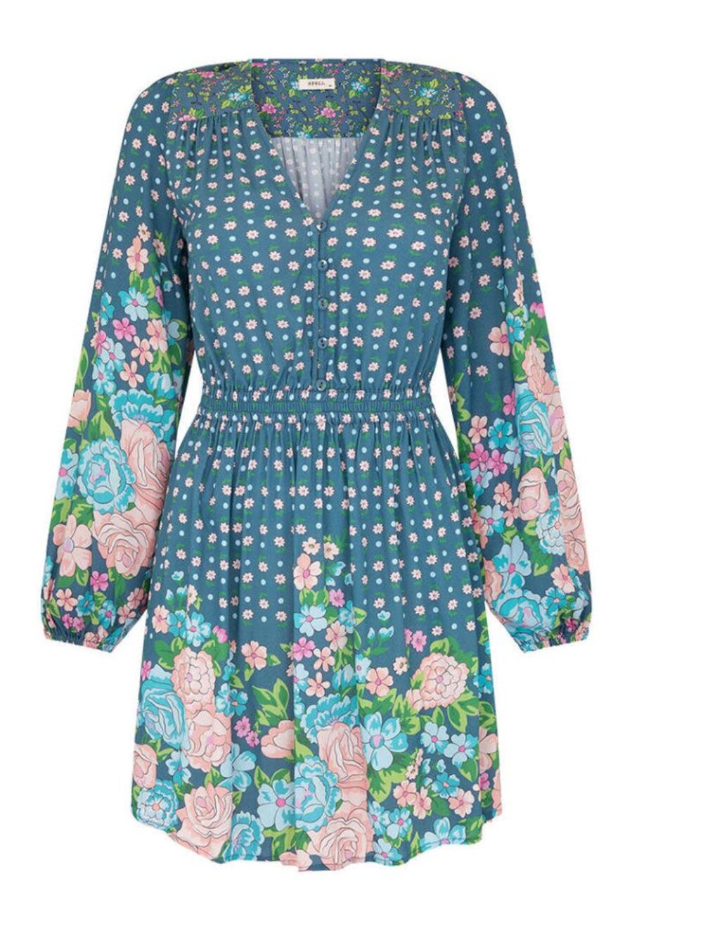 Spell & The Gypsy Yellow Rose Playdress – Cornflower Blue – Size Medium – EUC